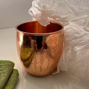 Two copper coffee cups with seahorse engraving in it no branding label